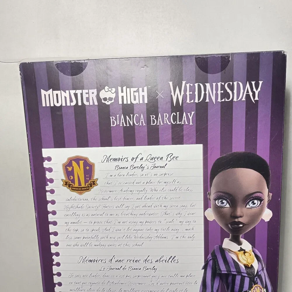NIB Monster High x Wednesday Doll and Accessories Bianca Barclay Collectible